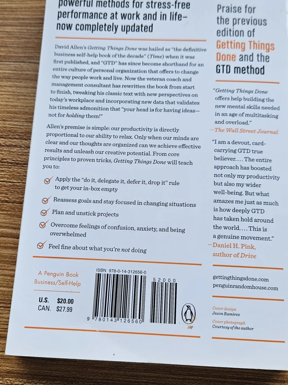 Getting Things Done: The Art of Stress-Free Productivity - White/Orange Edition